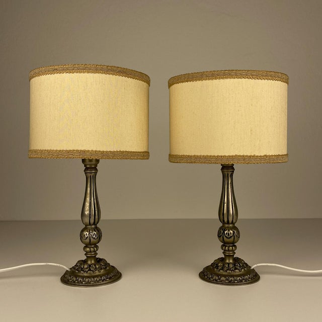 Vintage Metal Table Lamp, Italy 1960s, Set of 2 For Sale - Image 10 of 14