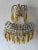 Italian Micro Beaded Yellow Amber & Clear Loaded Crystal Sconces, Circa 1920 For Sale - Image 10 of 11
