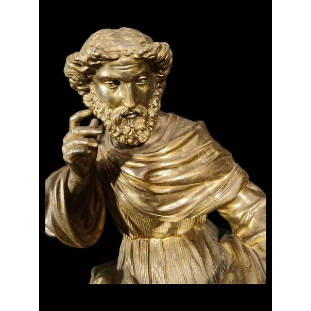 Metal Gilded Bronze and Silver Figure, 19th Century For Sale - Image 7 of 11