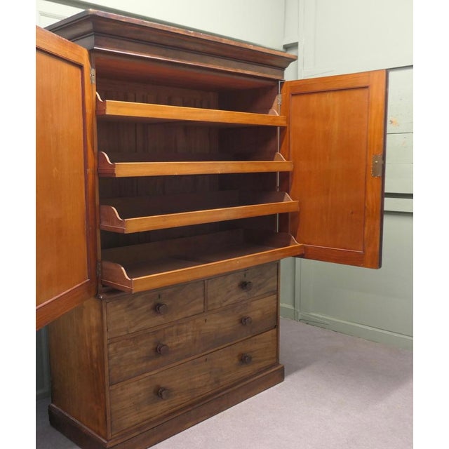 Victorian Mahogany Linen Press from Heals, 1880 For Sale - Image 4 of 8