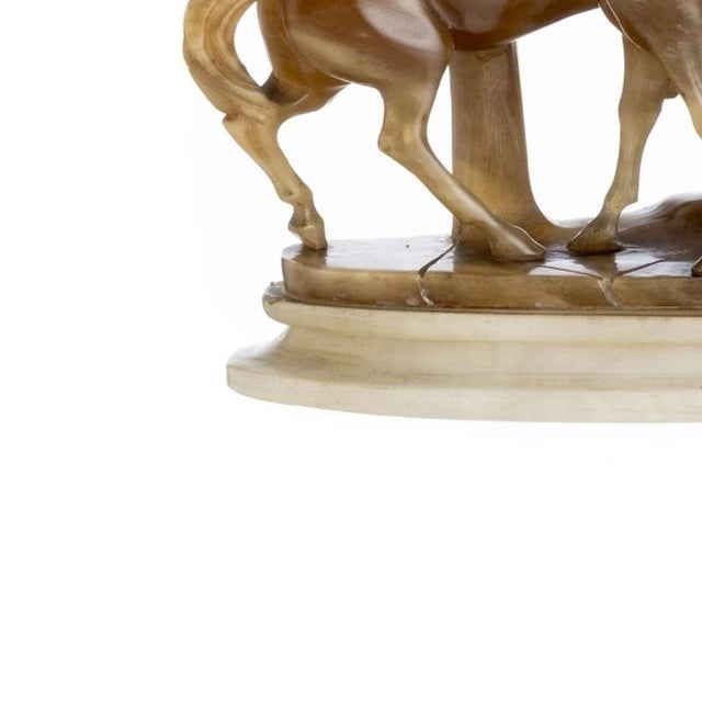 19th Century Horses Sculpture in Alabaster For Sale - Image 3 of 6