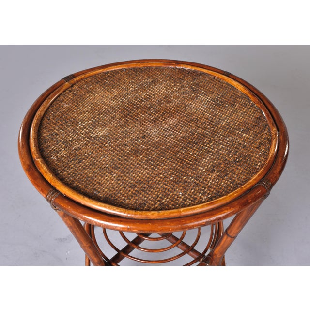 French Mid-Century Bent Rattan & Bamboo Side Table For Sale - Image 12 of 12