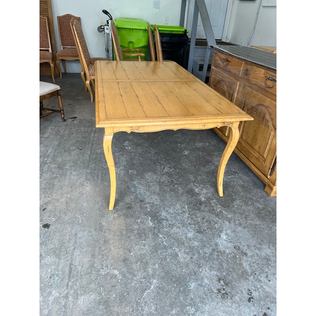 Guy Chaddock Melrose Collection French Country Plank-Top Dining Table W/ 2 Leaves For Sale - Image 9 of 11