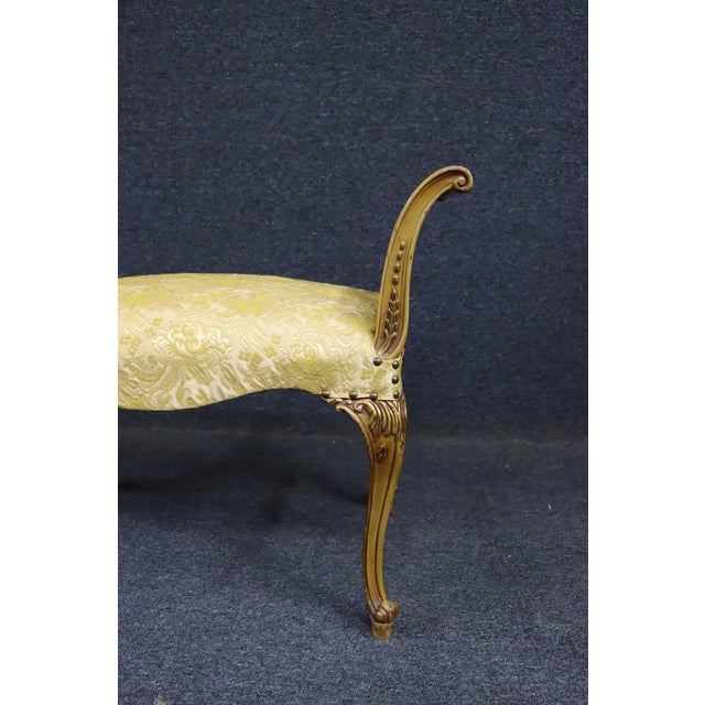 Italian Style Giltwood Vanity Bench With Carved Details For Sale - Image 4 of 11