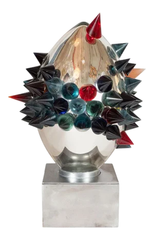 Vintage Mirrored and Applied Glass Sculpture by Jiri Jelinek