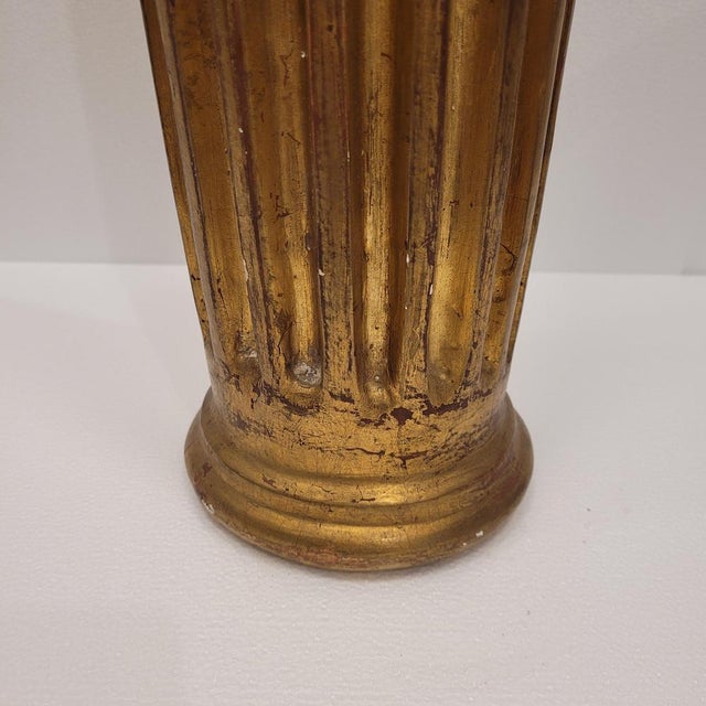 Column Altarpiece Fragment in Carved and Gilded Wood, 19th Century For Sale - Image 11 of 15