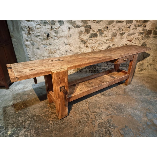Vintage French Beechwood Workbench, 1920s For Sale - Image 11 of 15