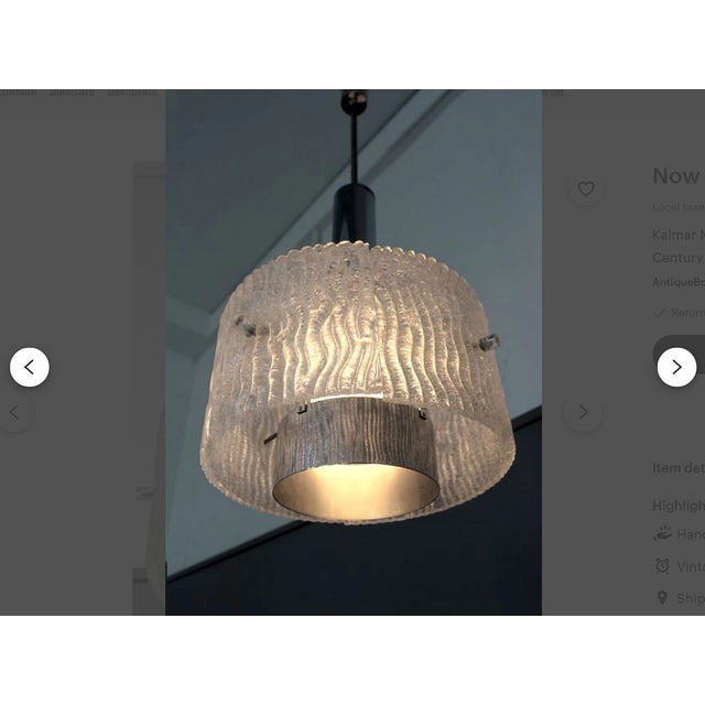 Mid-Century Modern Art Deco Style Murano Glass Pendant Light from Kalmar, 1980s For Sale - Image 6 of 11