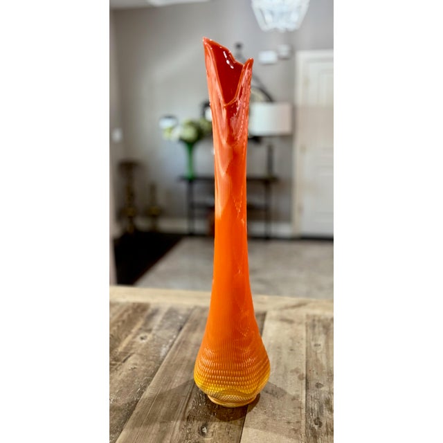LE Smith Swung Vase - Bittersweet - Vintage / Mid Century Modern - Nubby Butt - TALL - 35"H x 8"W x 8"D; 8 lbs - Swirl...