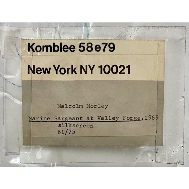 Printmaking Materials Malcolm Morley, Malcolm Morley 1969 Vintage British Pop Art Screenprint Lithograph Marine w Flag, 1969 For Sale - Image 7 of 7