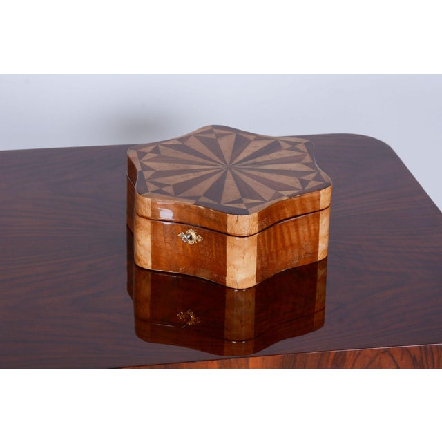 This beutiful jewelry box originating from the 1920s represents an exceptional and highly valued example of Czechoslovak...