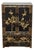 Vintage Oriental Chinese Chinoiserie Black Lacquer Cabinet W Drawers 1of2 For Sale