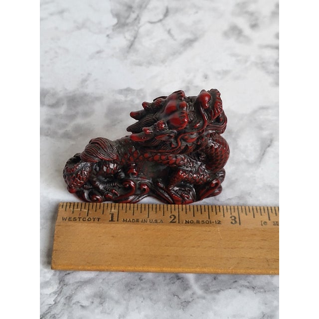Mid 20th Century Red Boxwood Japanese Netsuke Dragon For Sale - Image 10 of 11