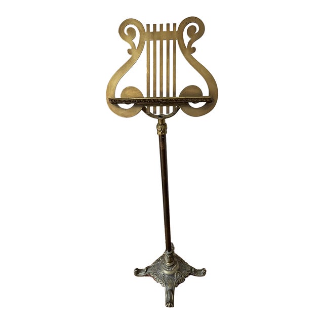 Vintage Mid Century Brass Music Stand For Sale