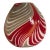 Abstarct Vase in Milky-White Murano Style Glass with Red and Beige Reeds by Simoeng For Sale - Image 6 of 6