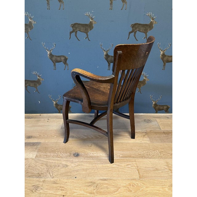 Antique Oak Desk Chair, 1890s For Sale - Image 4 of 7