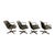 Metal Set of 4 Mid Century Modern Charles Pollock Knoll Black Leather Executive Chairs, 1963 For Sale - Image 7 of 17