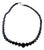 Mid‑Century 14k White Gold and Hand‑Faceted Onyx Graduated Bead Necklace 16" For Sale