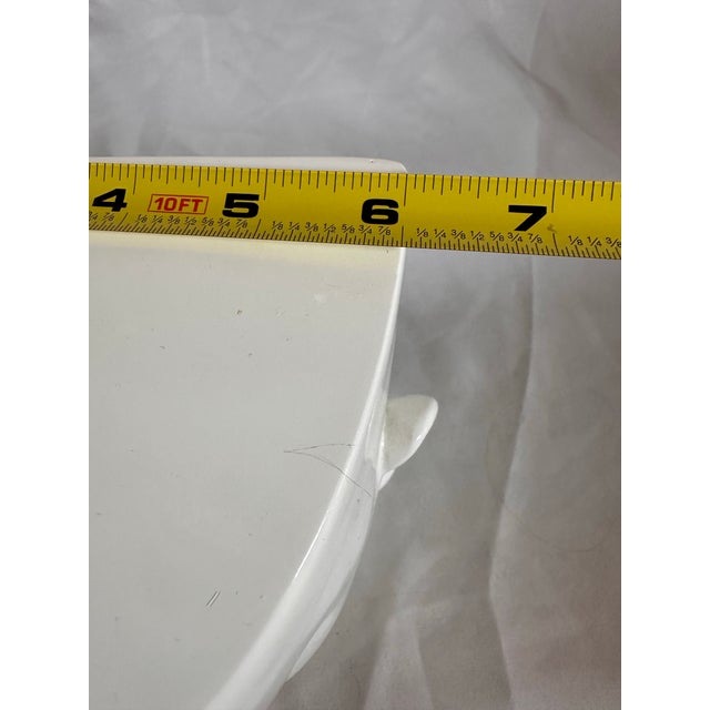 Ceramic Modern White Ceramic Face Pedestal or Decor Accent For Sale - Image 7 of 9