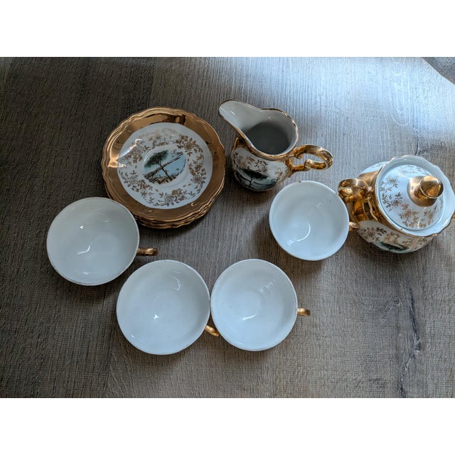 Etruscan Revival 19th Century Bavaria German China Demitasse Tea Set - 14 pcs For Sale - Image 3 of 6