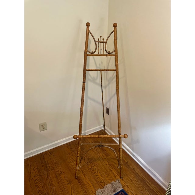 Antique Late 19th Century Scorched Bamboo Easel For Sale - Image 4 of 4