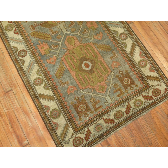 Early 20th Century Antique Zabihi Collection Kurd Bidjar Long Gray Runner - 3'6" x 15'10" For Sale - Image 5 of 8