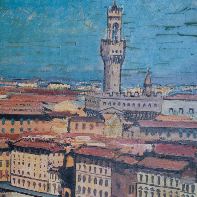 Modern Federico Lloveras, Florence, Large Oleograph, 1970s, Framed For Sale - Image 3 of 11