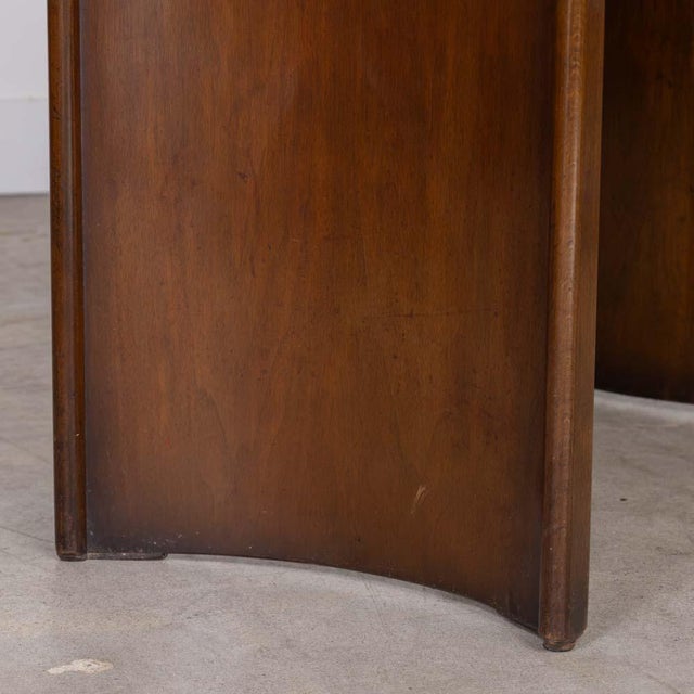 1940s French Wavy Walnut Console Table For Sale - Image 11 of 15