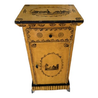 19Th Century Antique French Tole Metal Cabinet For Sale