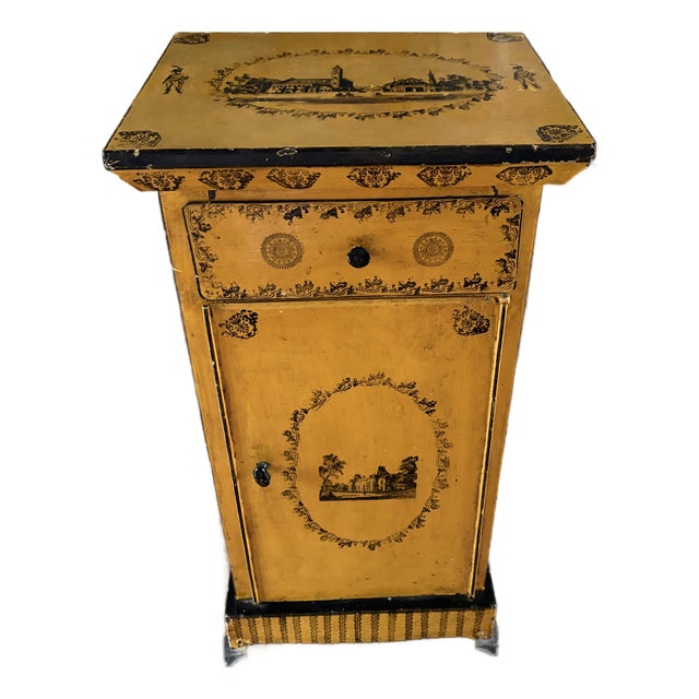 19Th Century Antique French Tole Metal Cabinet For Sale