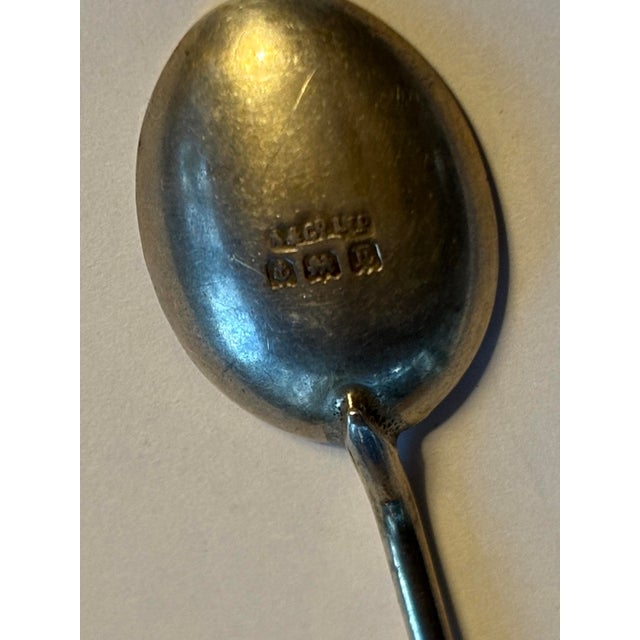 English Vintage English Sterling Silver Coffee Bean Demitasse Spoons Set of 4 For Sale - Image 3 of 4