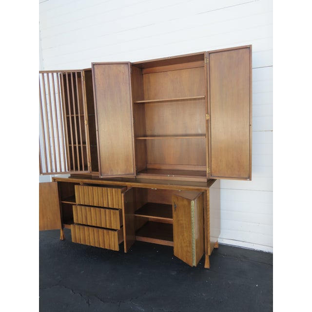 John Widdicomb Mid Century Two Part Sideboard Display Shelves Bookcase 6417 For Sale - Image 18 of 18