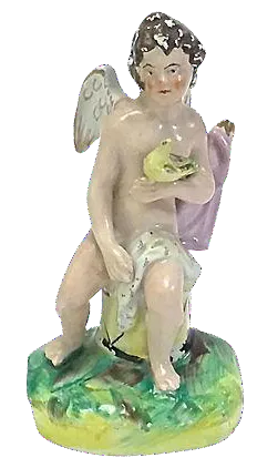 Antique Staffordshire Cherub Figurine