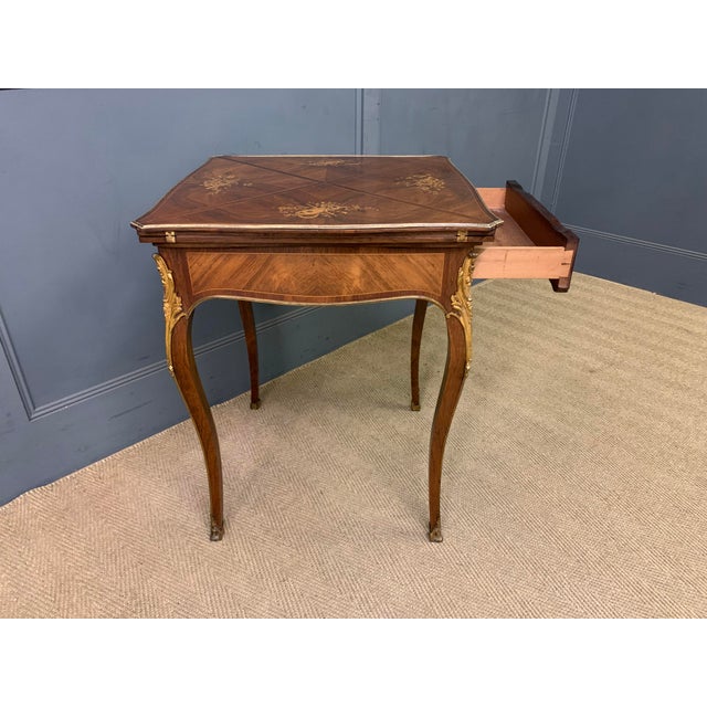 Inlaid Rosewood Envelope Card Table from Maple & Co., 1895 For Sale - Image 12 of 18