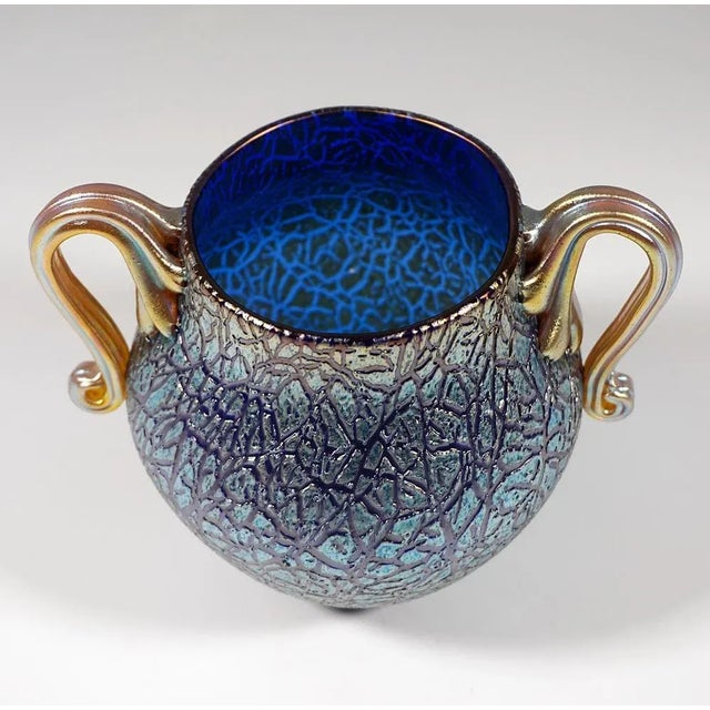 Art Nouveau Vase with 2 Handles from Loetz, Former Austria-Hungary, 1909 For Sale - Image 3 of 8