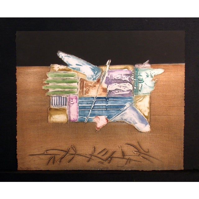 1980s Enrico Embroli "X Series I" Hand Signed LTD Ed Abstract Artwork For Sale - Image 5 of 5