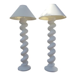 Michael Taylor Plaster Floor Lamps a Pair For Sale