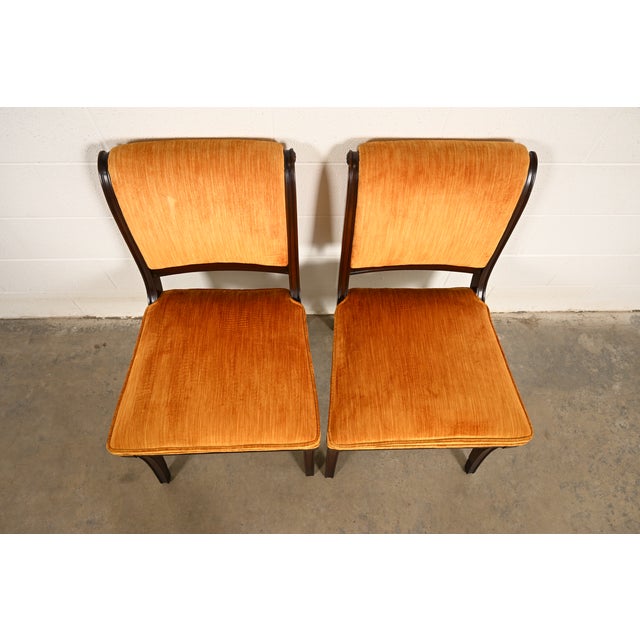 Kittinger Regency Carved Mahogany Side Chairs or Dining Chairs, Pair For Sale In South Bend - Image 6 of 15