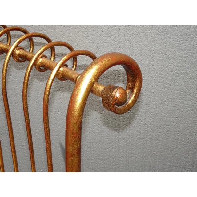 Metal Italian Hollywood Regency Gold Gilded Chair Rolled Backrest by S. Salvadori For Sale - Image 7 of 12