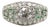 1920s Art Deco Platinum Diamond Emerald and Pave Diamond Ring, Size 7.5 For Sale