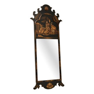 Antique Georgian Lacquered Chinoiserie Mirror, 1800s For Sale