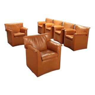 Laurianetta Lounge Chairs by Afra and Tobia Scarpa for B&B Italia, Set of 6 For Sale