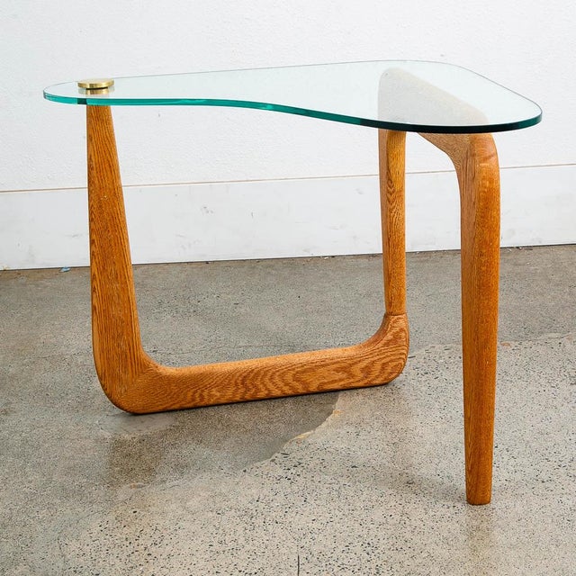 1960s Mid Century Modern Side Table Set Noguchi Style Nightstand White Oak Pair Two Nm For Sale - Image 12 of 12