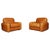 Mid-Century Modern Leather Lounge Chairs attributed to Arrigo Arrigoni for Busnelli, Italy, 1970s, Set of 2 For Sale - Image 12 of 12