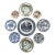 Blue and White Vintage & Antique Decorative Wall Plate Grouping — Set of 9 For Sale