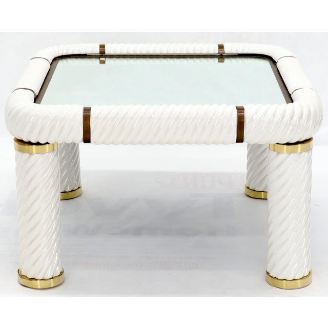 Metal Tommaso Barbi Midcentury Italian Modern Porcelain Square Coffee Side Table For Sale - Image 7 of 13