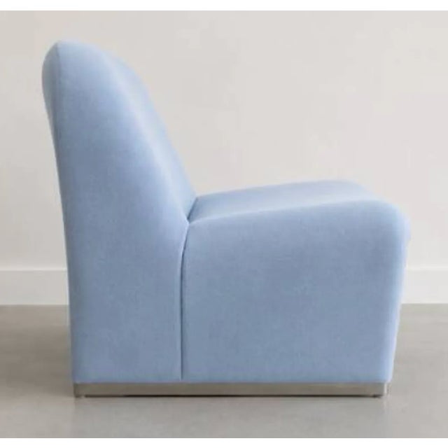 "alky" armchair by giancarlo piretti for castelli, 1970s. Reupholstered in sky blue fabric. In perfect condition. H74 x...