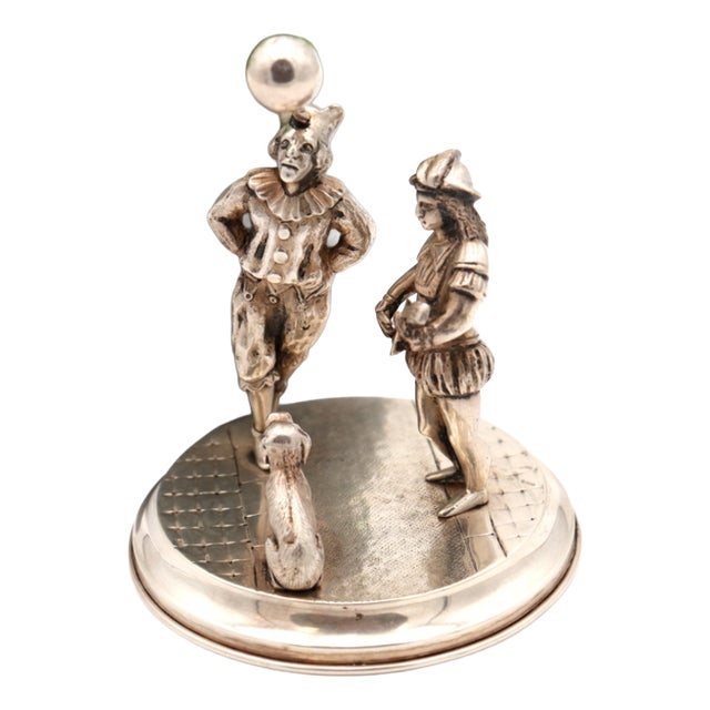 Silver Statuette with Group of Acrobats and Dog For Sale