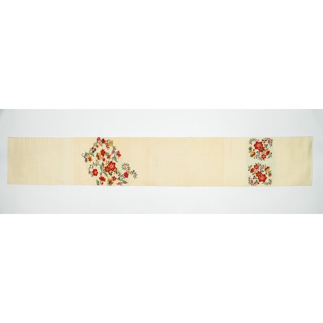 Embroidered Wildflower Silk Runner by Renaras For Sale - Image 4 of 6