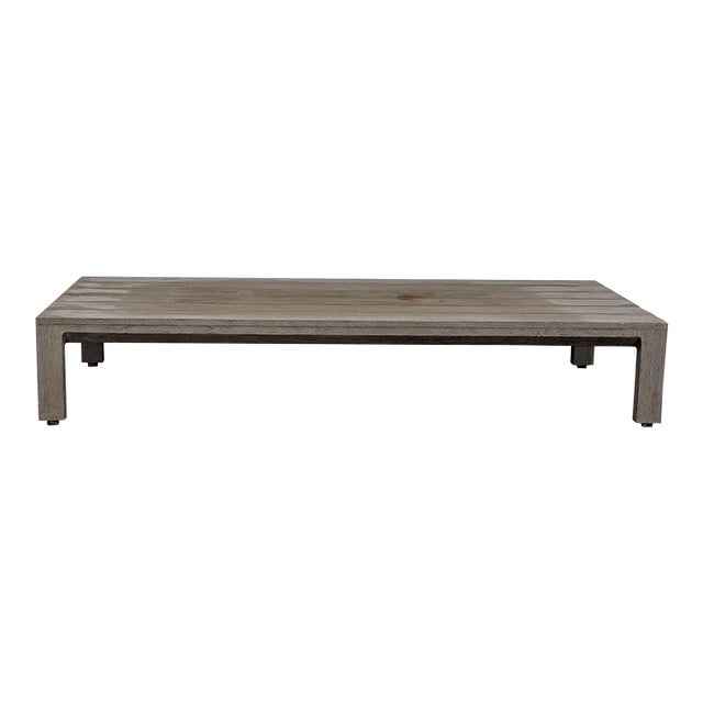 Restoration Hardware Aegean Weathered Teak Outdoor Coffee Table For Sale